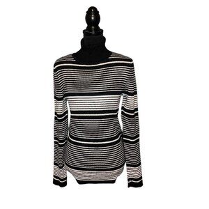 PHILOSOPHY STRIPED RIBBED TURTLENECK